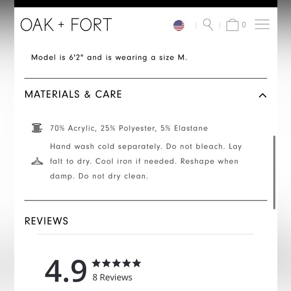 Oak + Fort | NWT | TEXTURED CREWNECK SWEATER BLACK XS - Picture 5 of 9